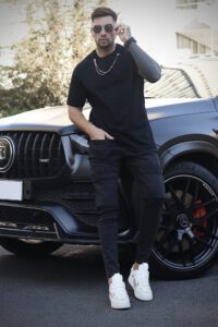 Jeans Men Cargo Black Intermedio