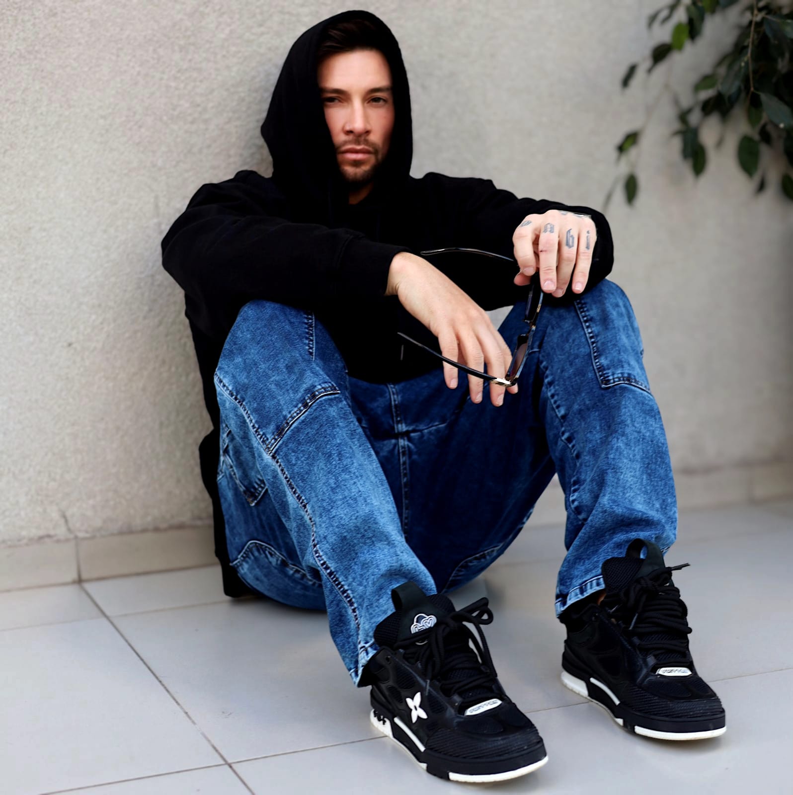 Jeans Men Oversize Blue Desgastado