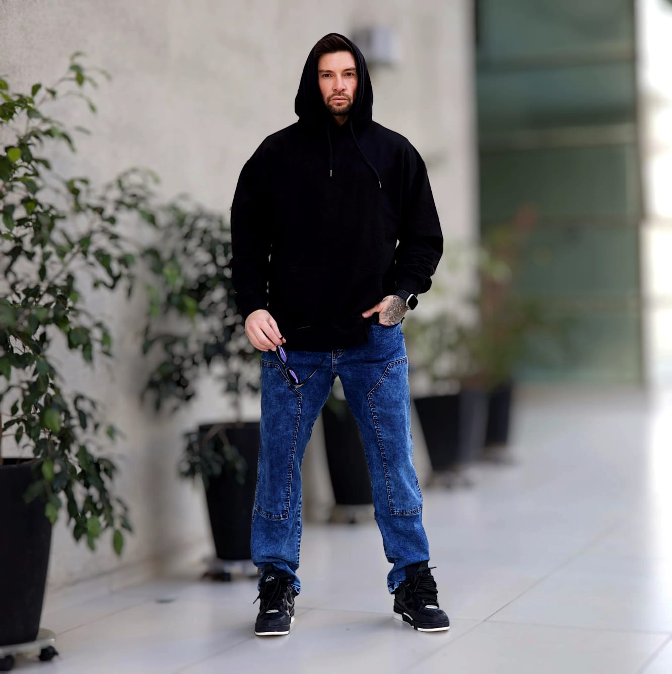 Jeans Men Oversize Blue Desgastado