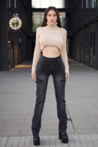 Jeans Cargo Black Desgastado