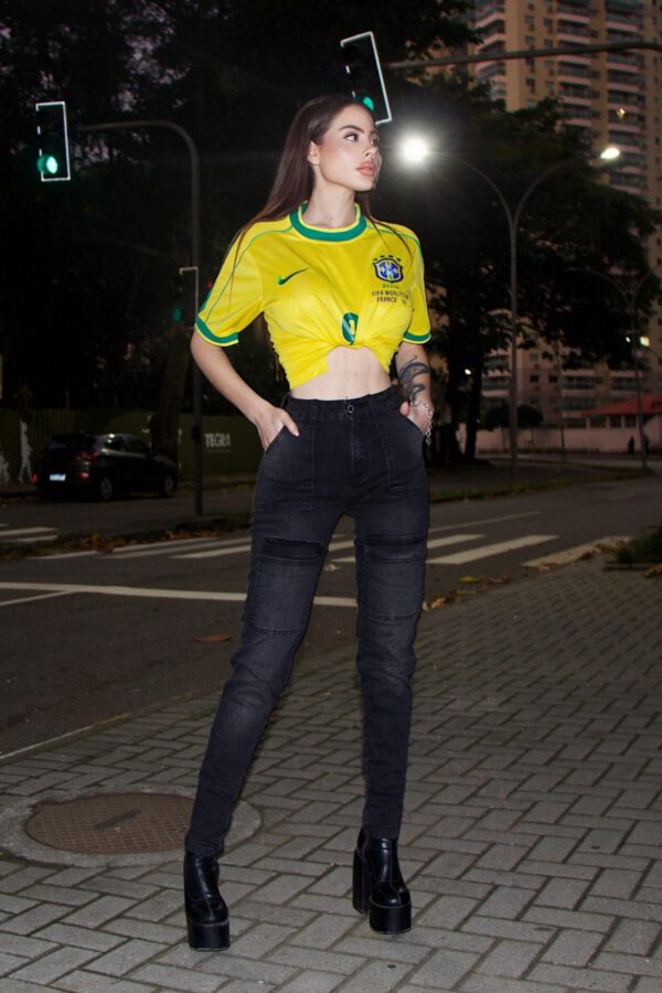 Jeans W. Cargo Black Desgastado