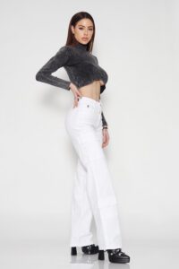Jeans Estilo Cargo White