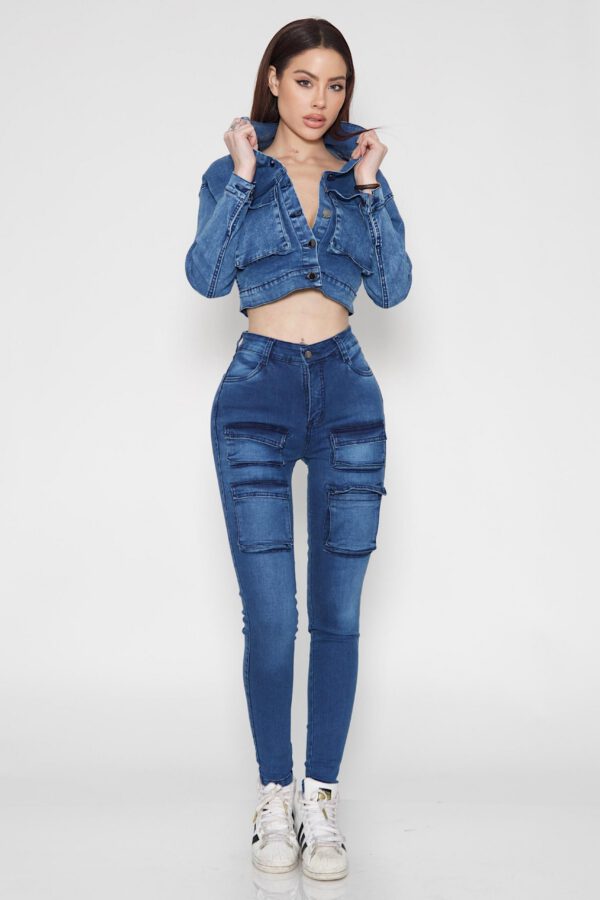 Jeans Cargo Skinny Blue Intermedio