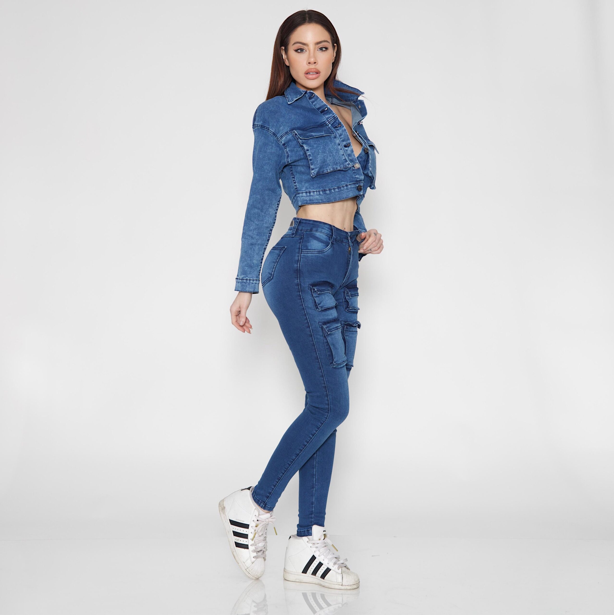 Jeans Cargo Skinny Blue Intermedio