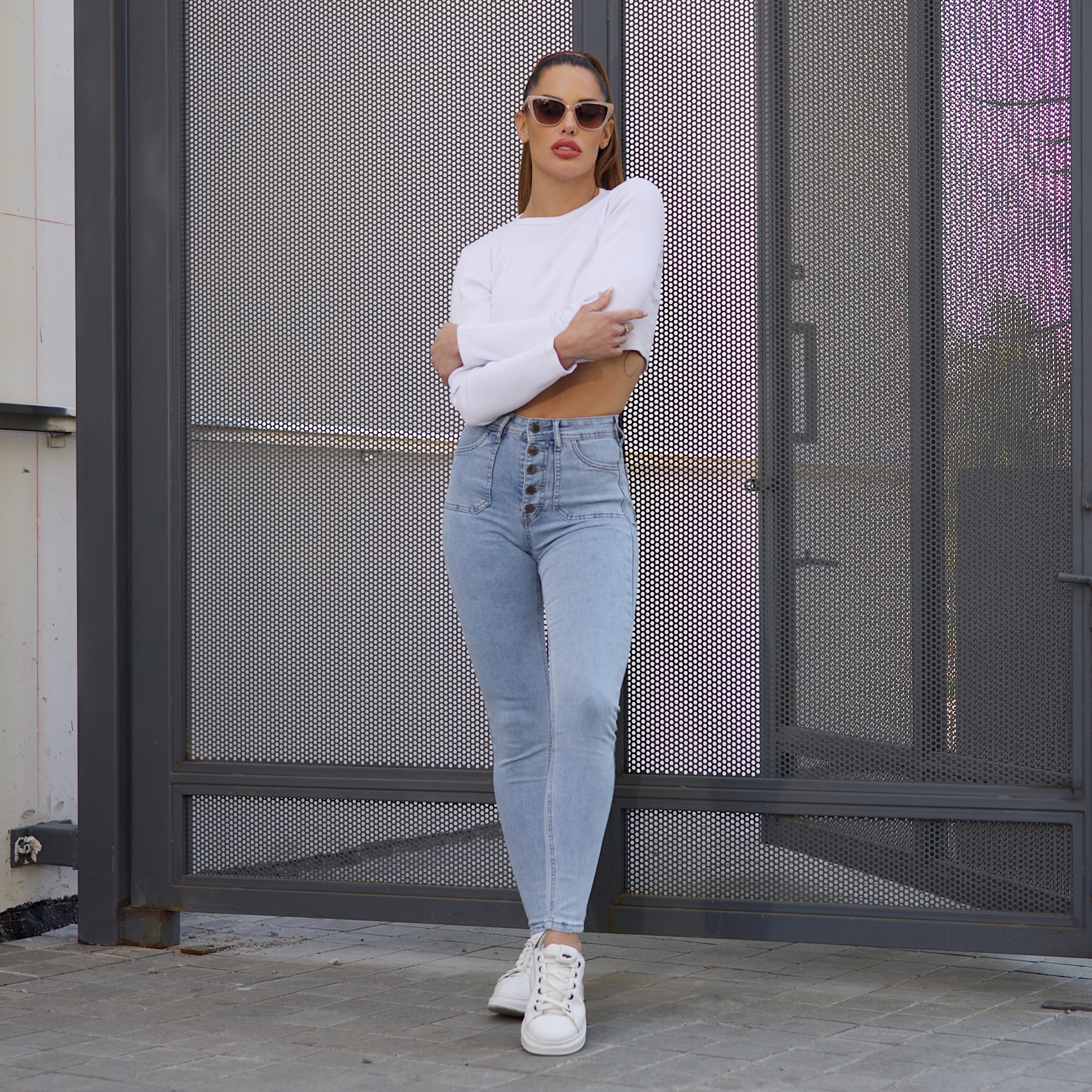 Jeans Monaco Color Celeste Ice