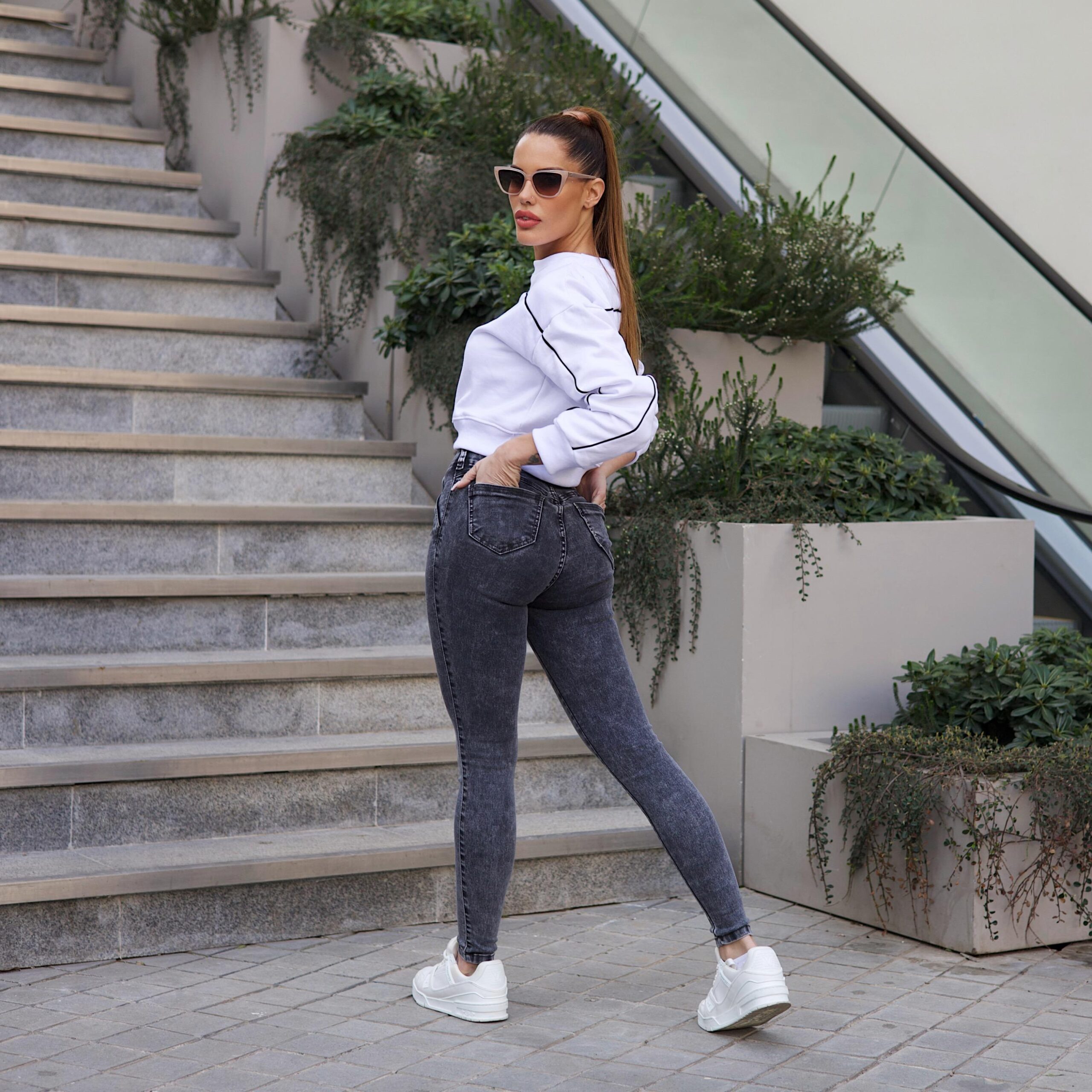 Jeans 1/b Lipo Black Gravillado - Vista 4