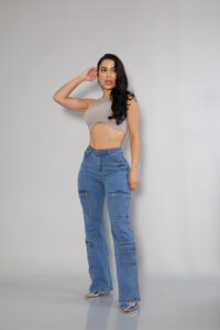 Jeans Cargo Paris Celeste Intermedio