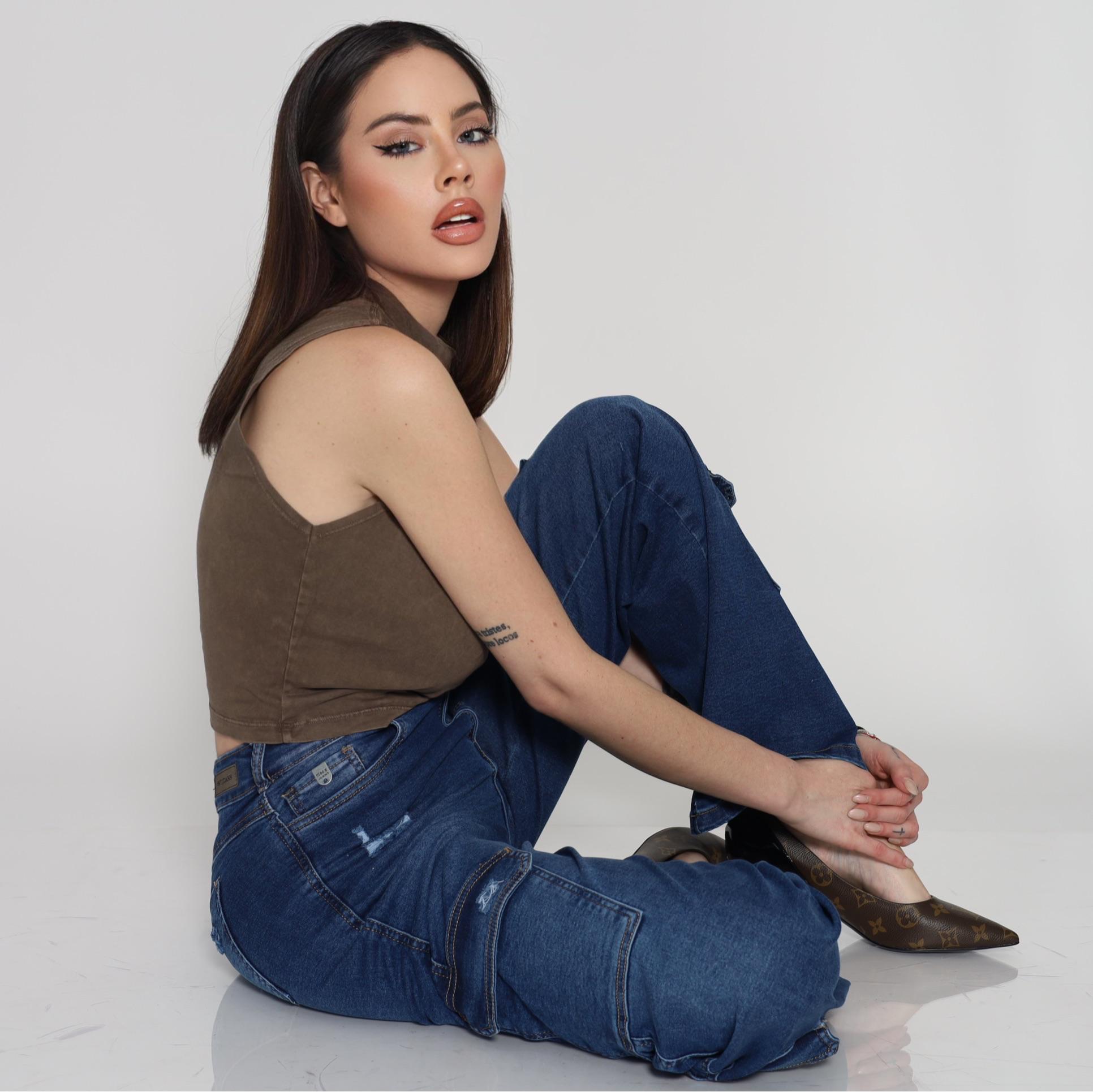 Jeans Cargo Blue Destroyed - Vista 4