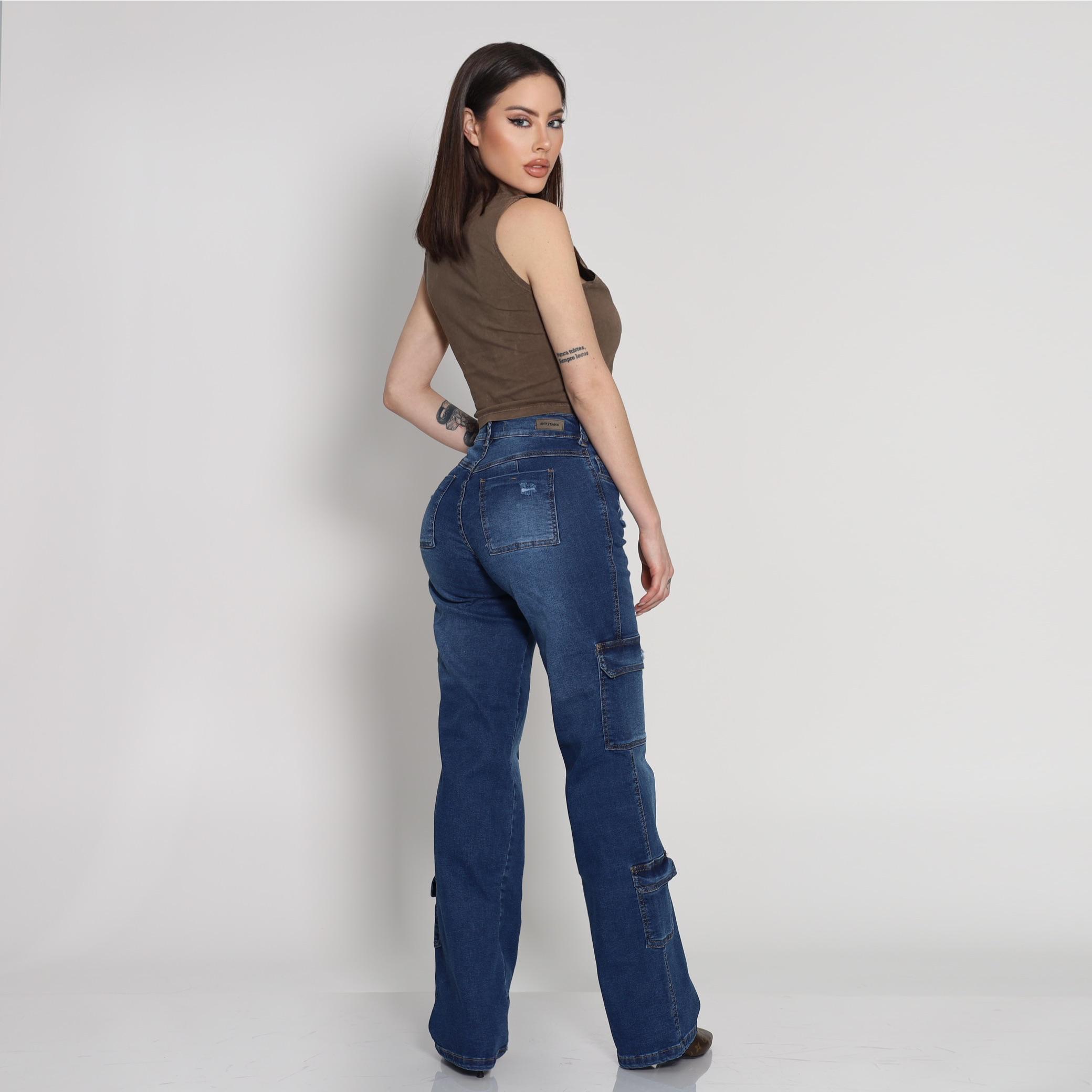 Jeans Cargo Blue Destroyed - Vista 3