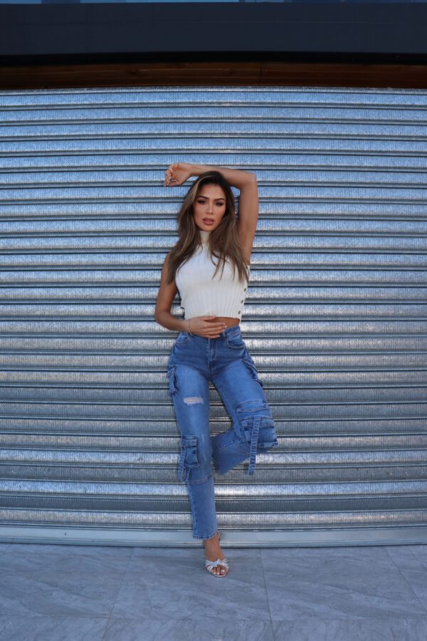 Jeans Cargo Multipocket Roma Blue Intermedio