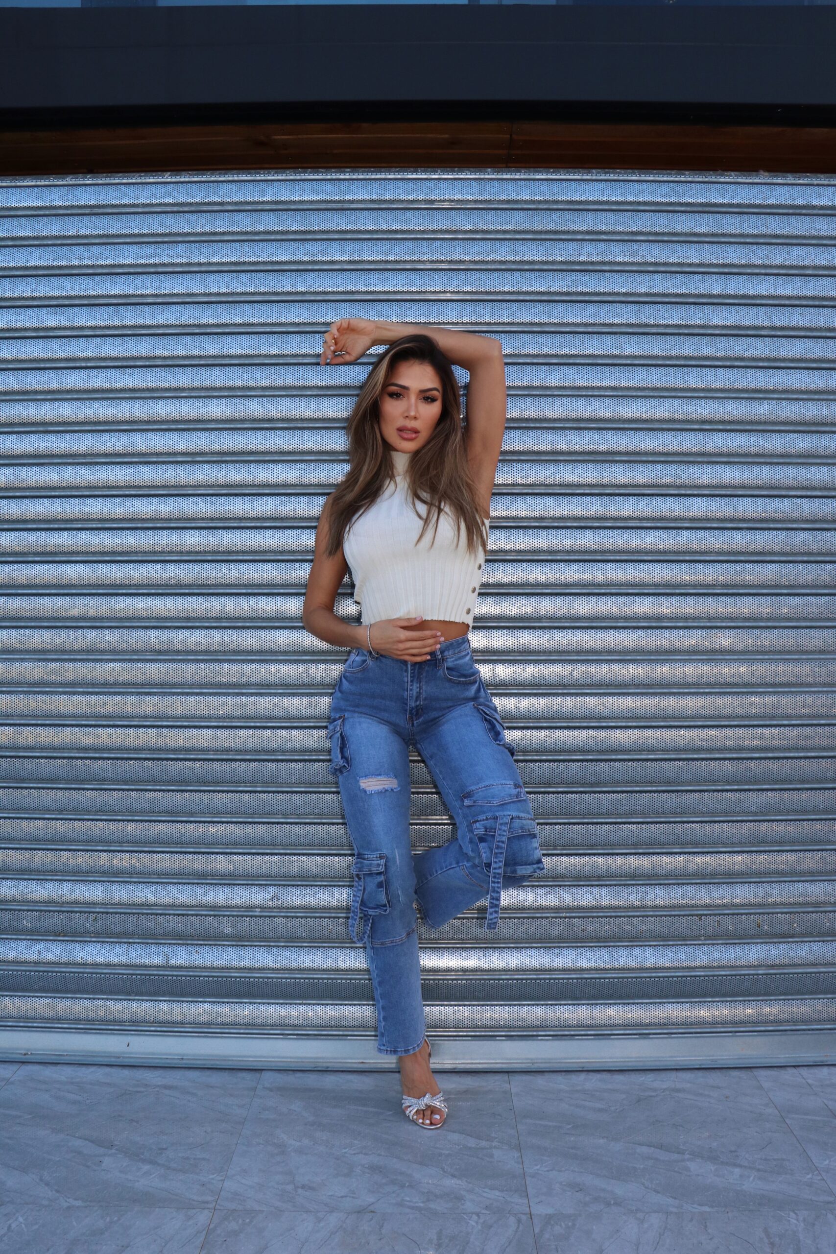 Jeans Cargo Multipocket Roma Blue Intermedio