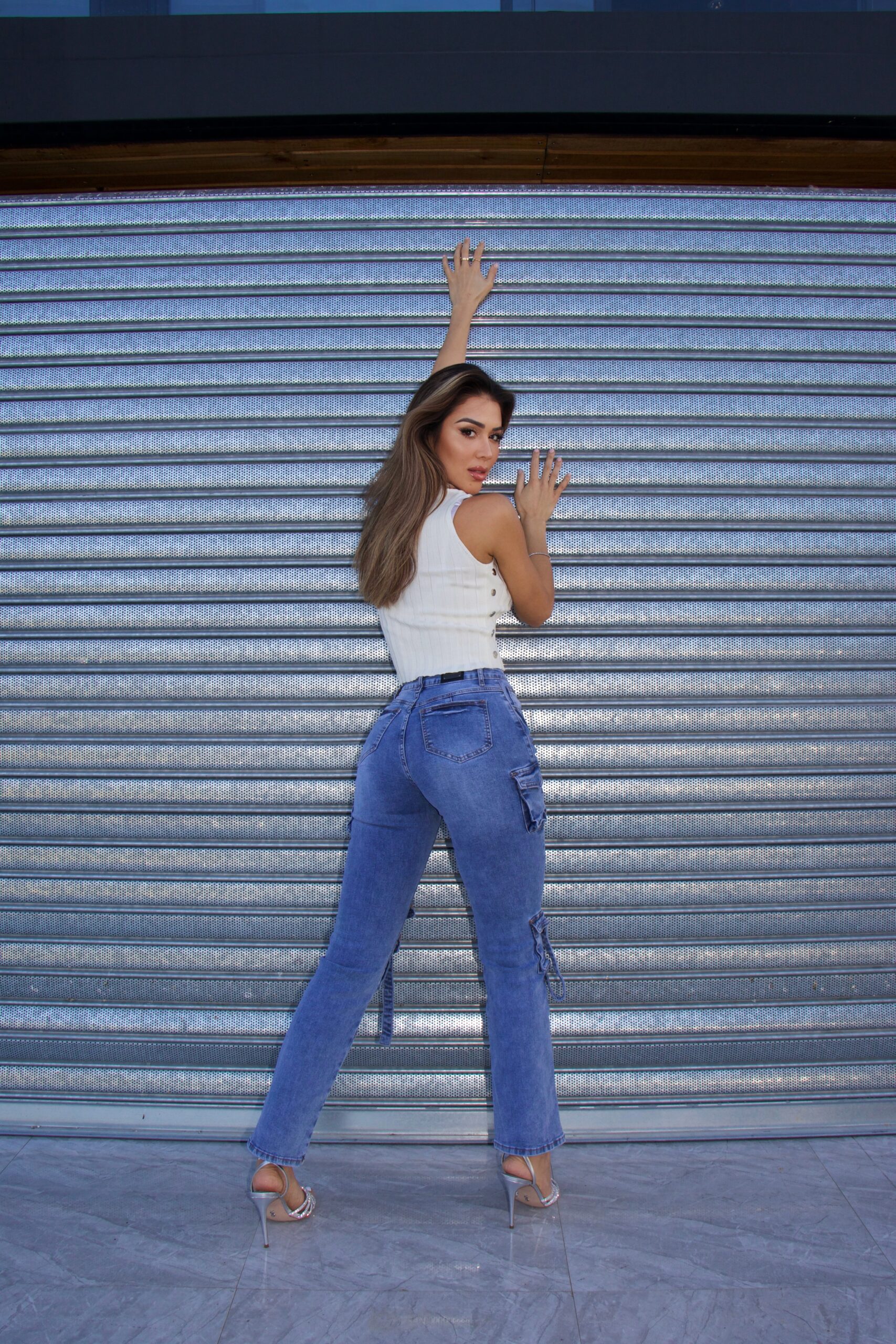 Jeans Cargo Multipocket Roma Blue Intermedio - Vista 5