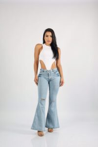 Jeans Flare Celeste Destroyed