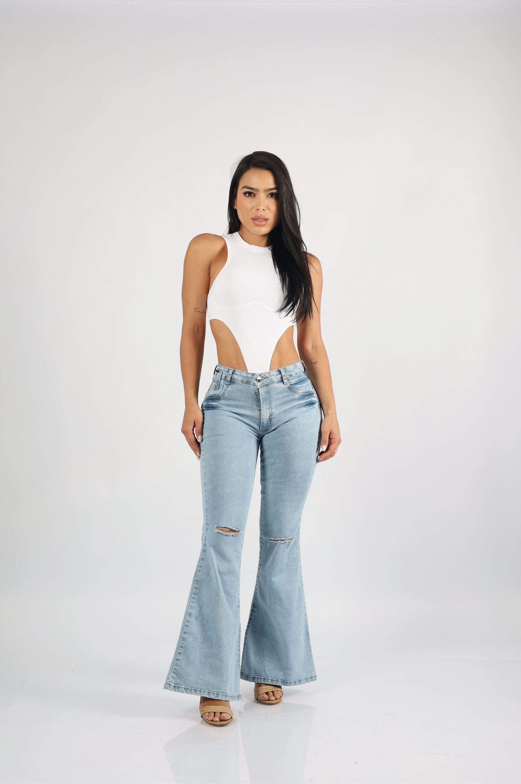 Jeans Flare Celeste Destroyed