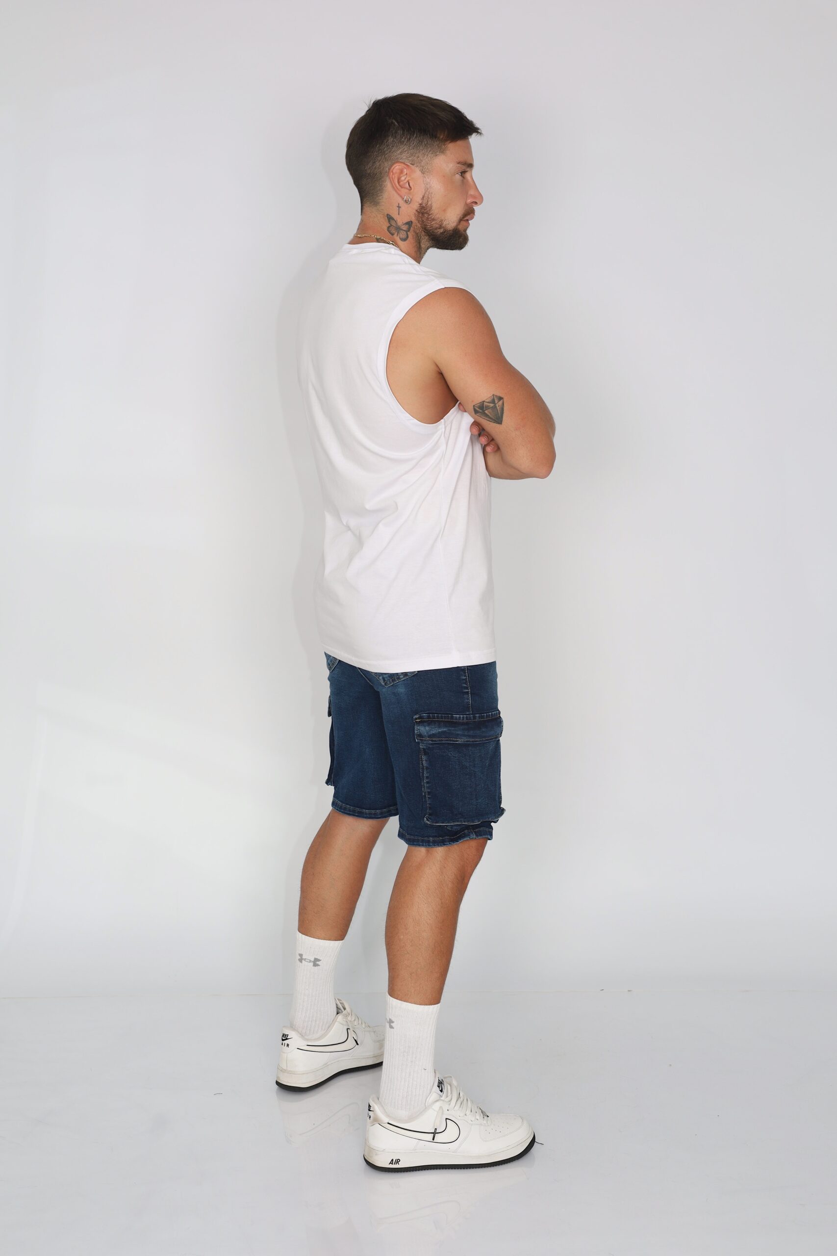 Short Men Cargo Blue Intermedio - Vista 4