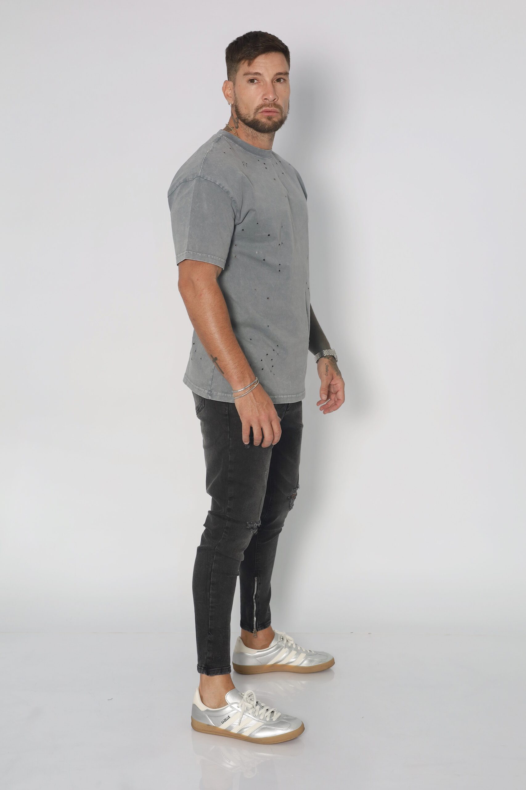 Jeans Men Dark Zipper