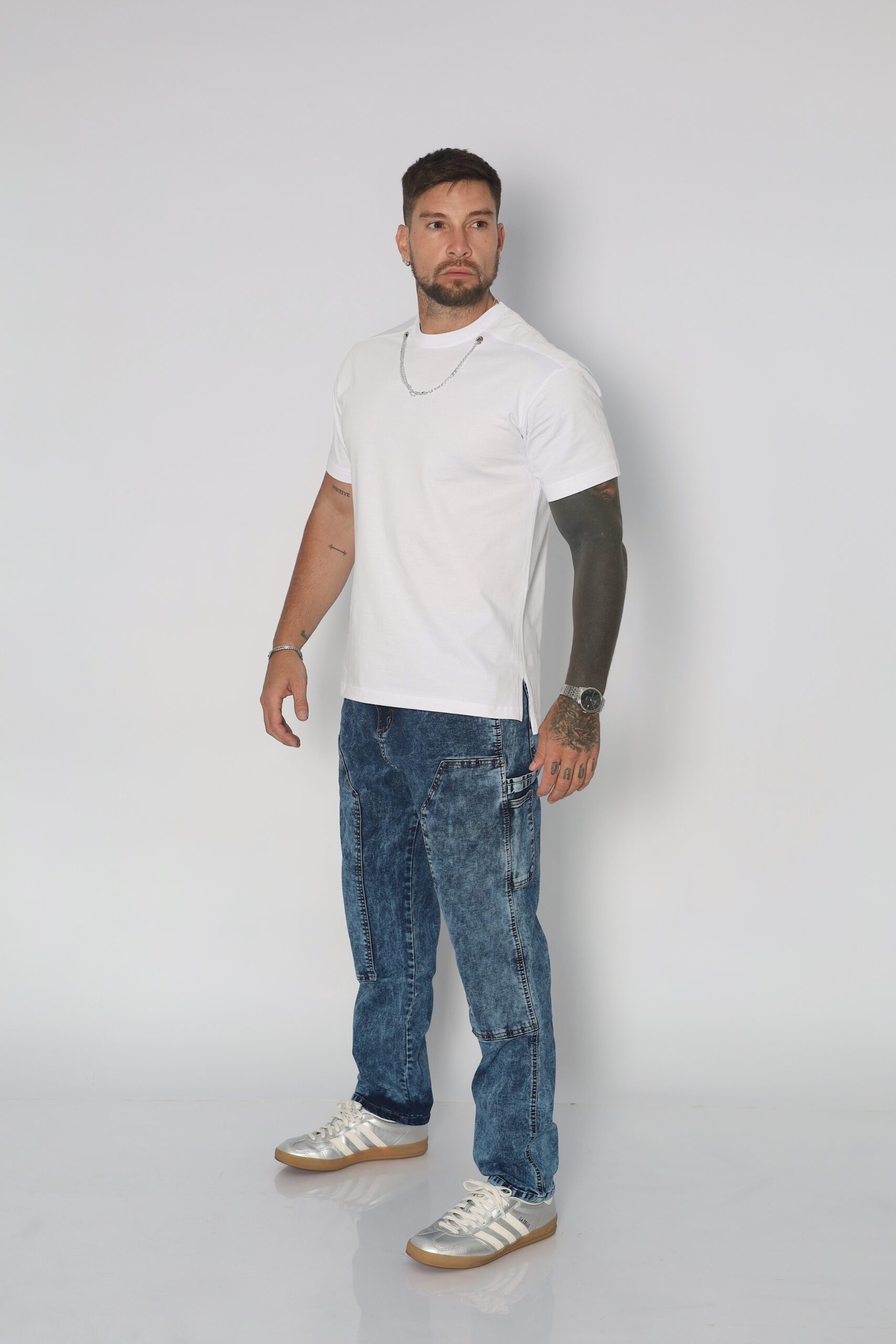 Jeans Men Oversize Black Desgastado