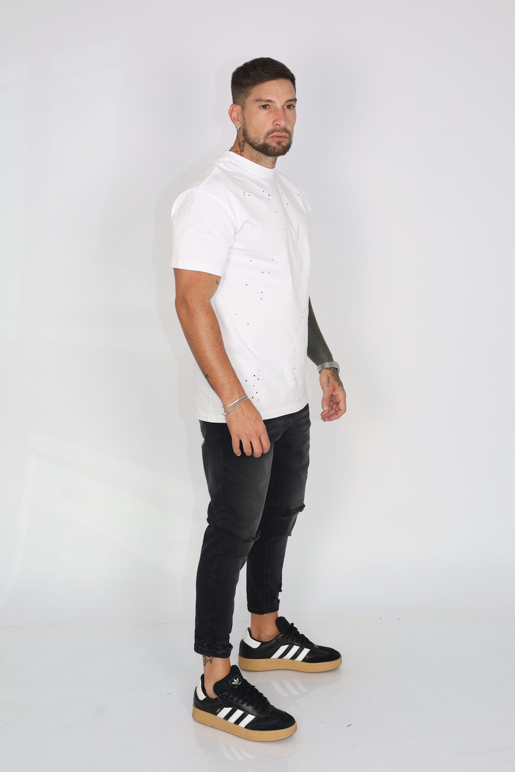 Jeans Men Black Destroyed