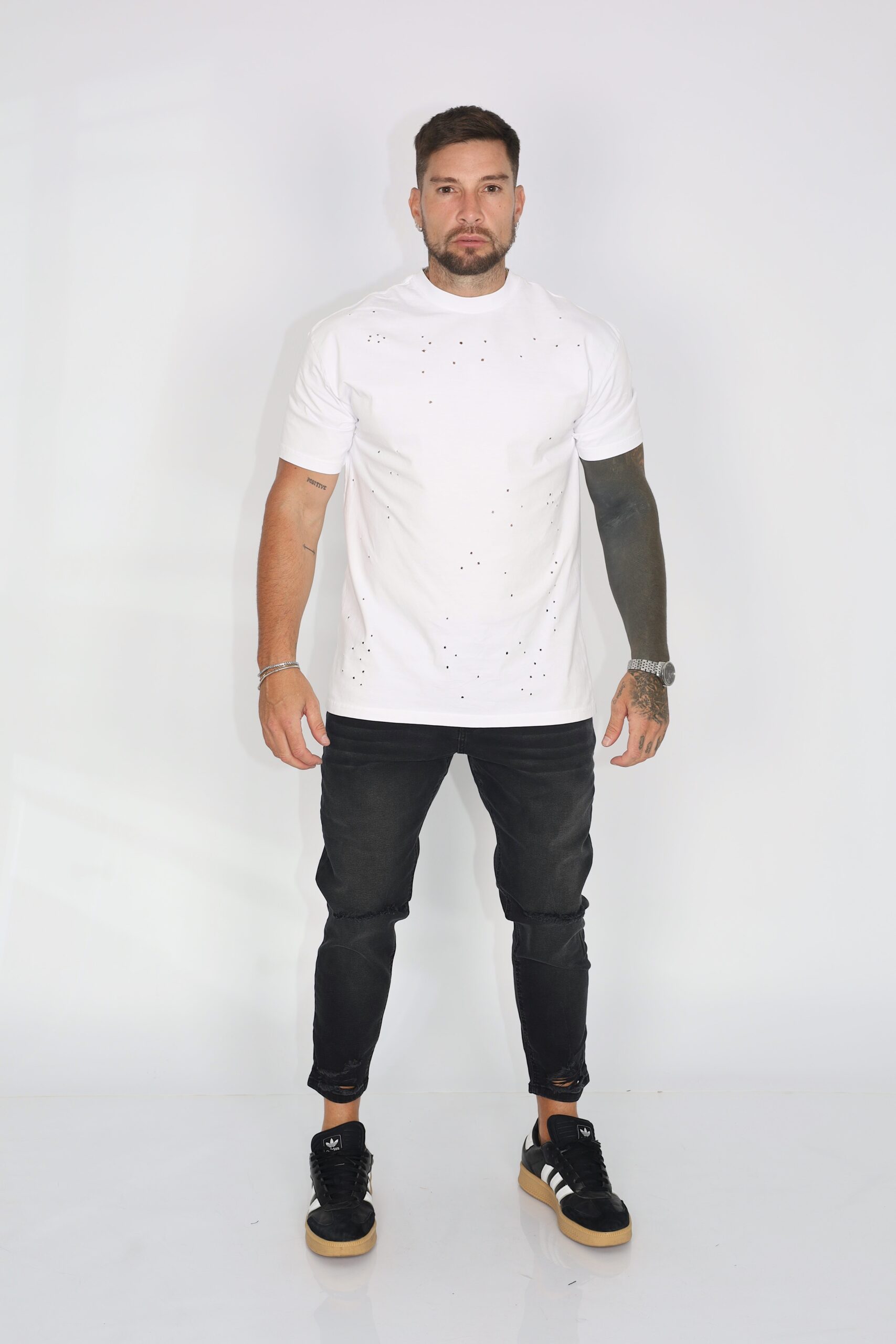 Jeans Men Black Destroyed