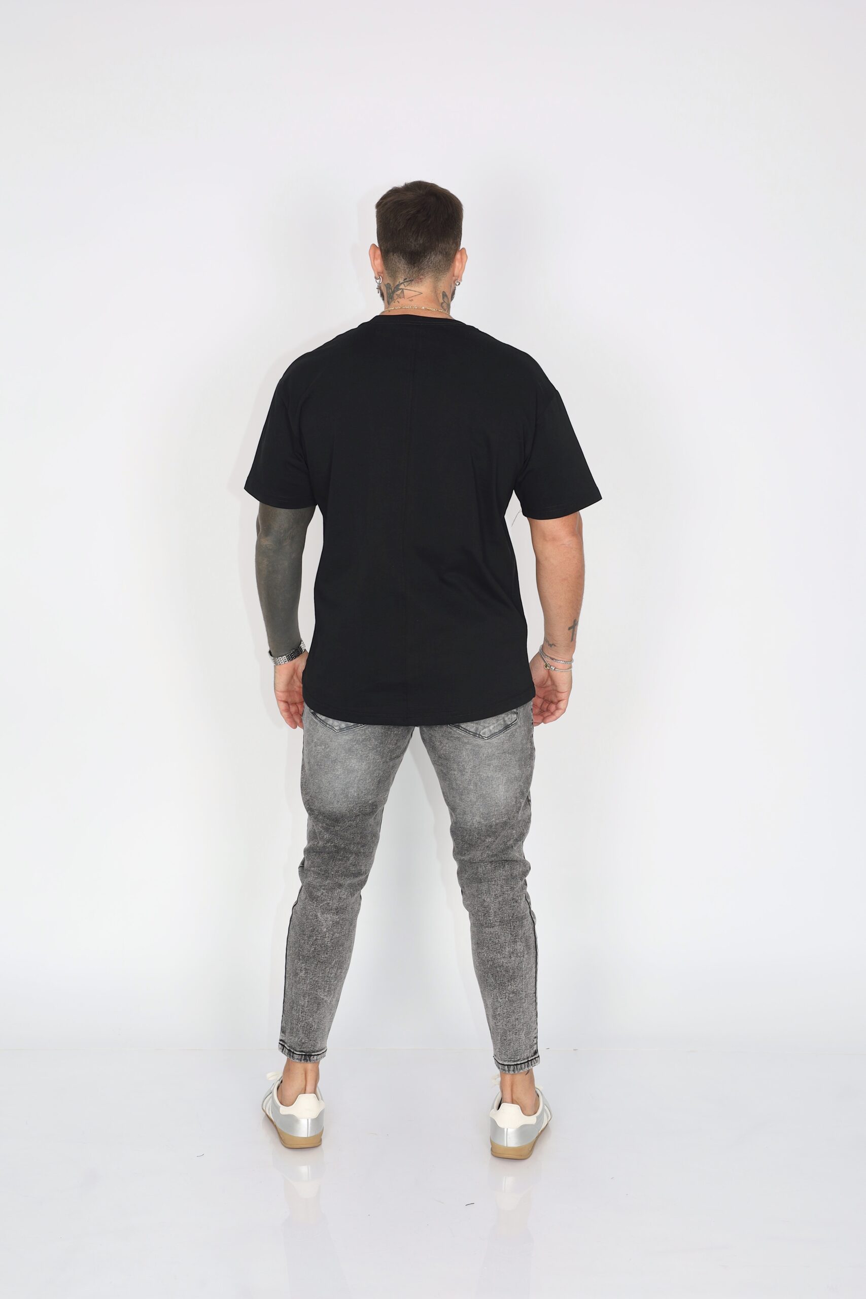 Jeans Men Gris Gravillado Destroyed - Vista 4