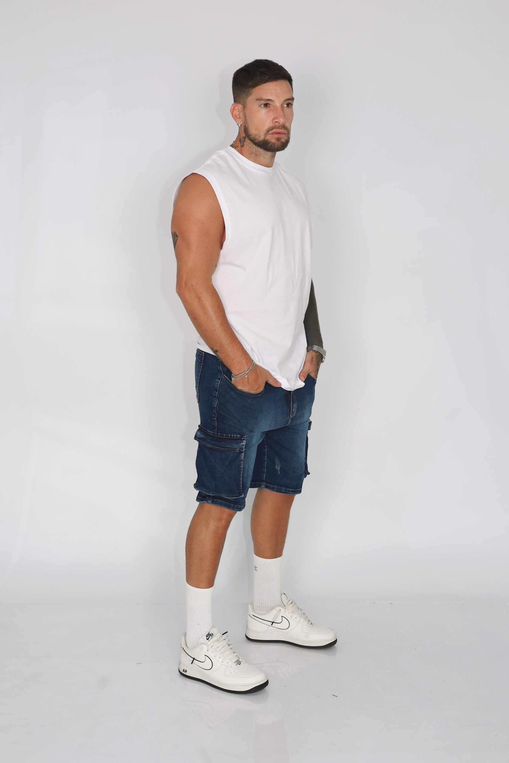 Short Men Cargo Blue Intermedio - Vista 3