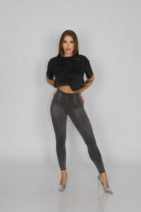 Jeans 5/B Lipo Shapper Gris Bigotes