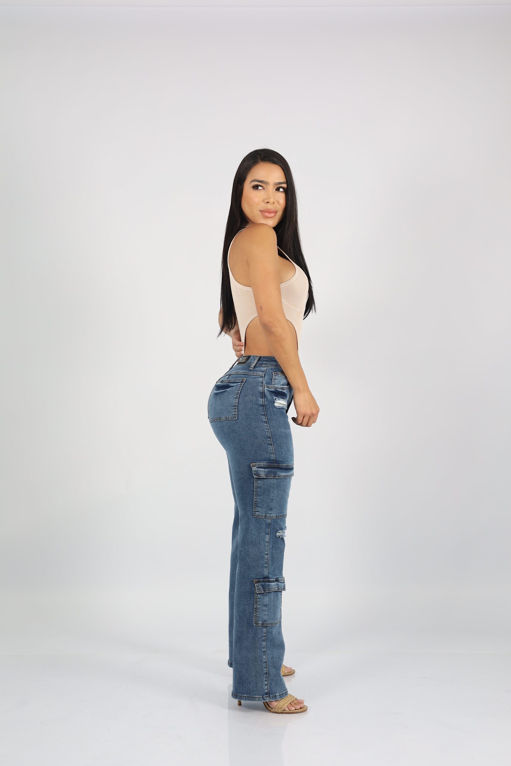 Jeans Cargo Paris Blue Destroyed