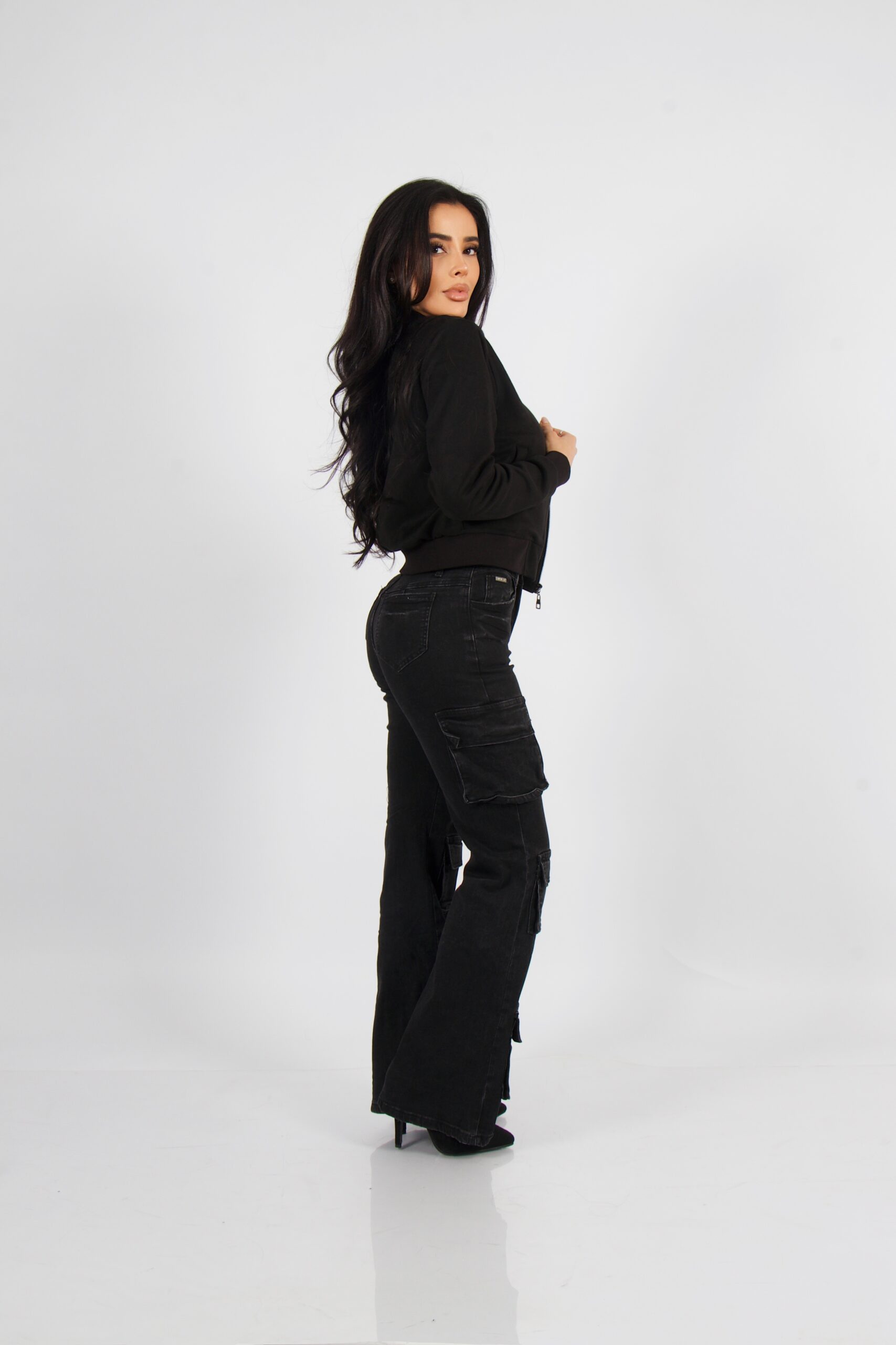 Jeans Cargo Multipocket Santorini black - Vista 4