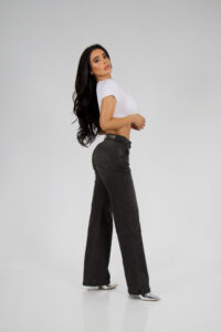 Jeans Wide Leg Black Desgastado - Vista 3