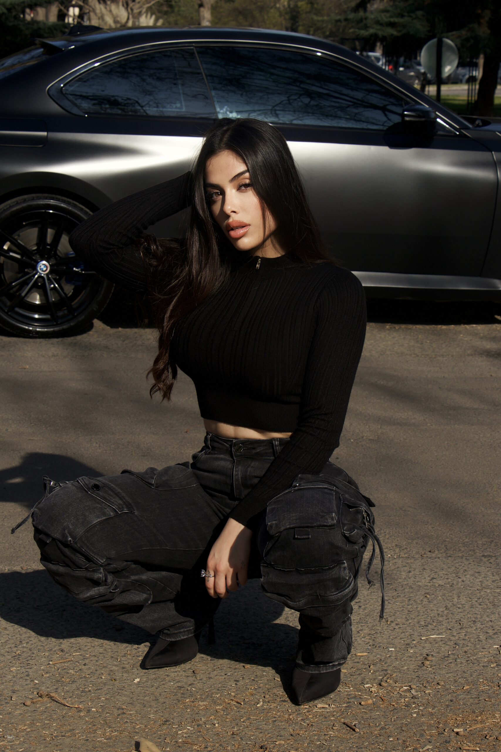 Jeans Cargo Multipocket Luxury Black desgastado - Vista 6