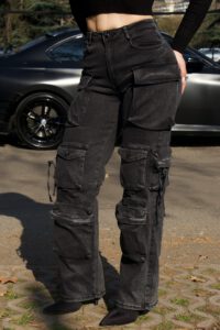 Jeans Cargo Multipocket Luxury Black desgastado - Vista 5