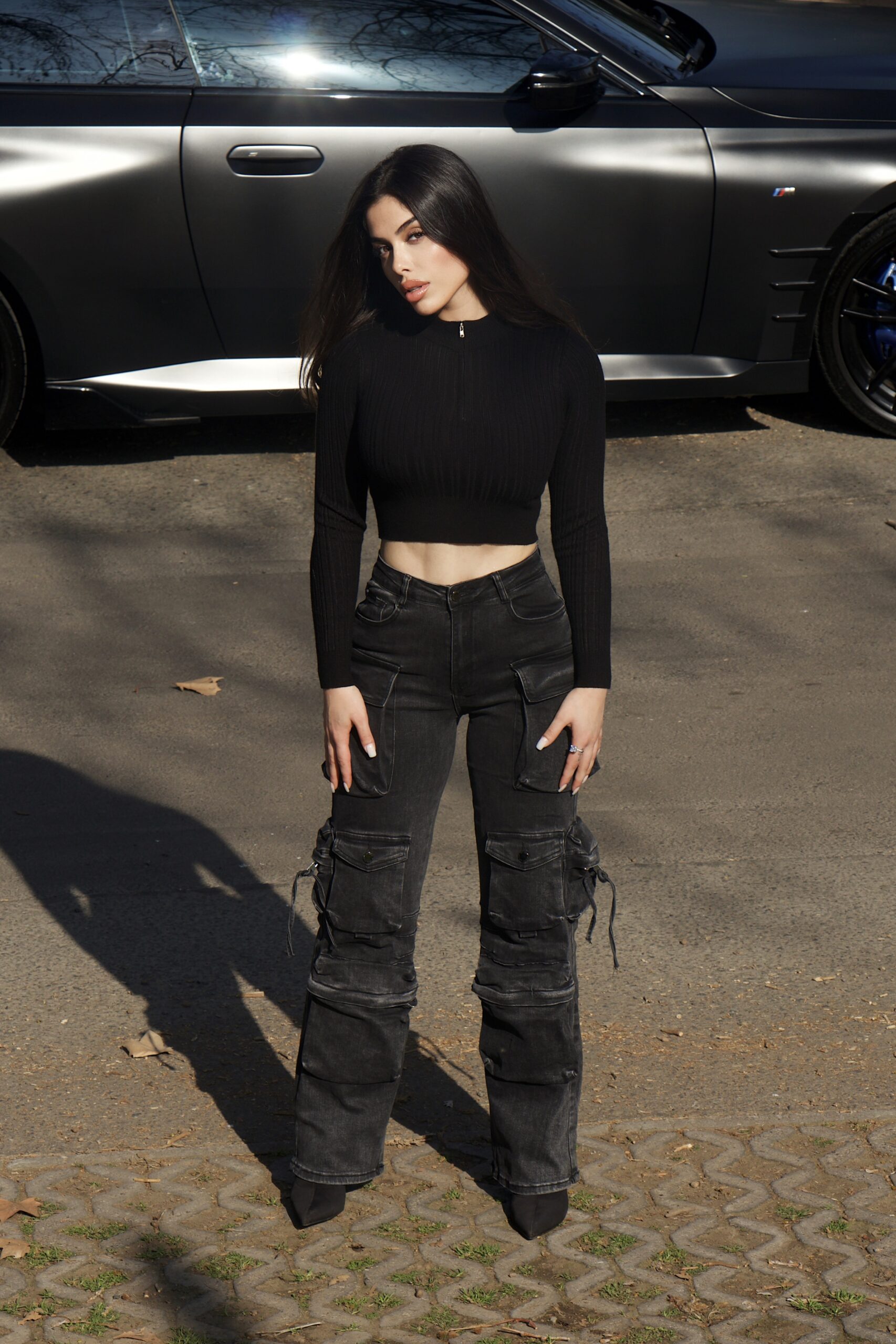 Jeans Cargo Multipocket Luxury Black desgastado - Vista 3