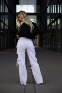 Jeans Cargo Multipocket Luxury White - Vista 4