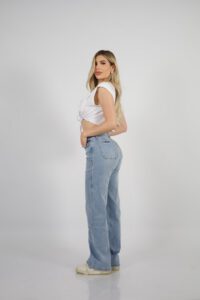 Jeans W Wide Leg Luxury Celeste - Vista 4