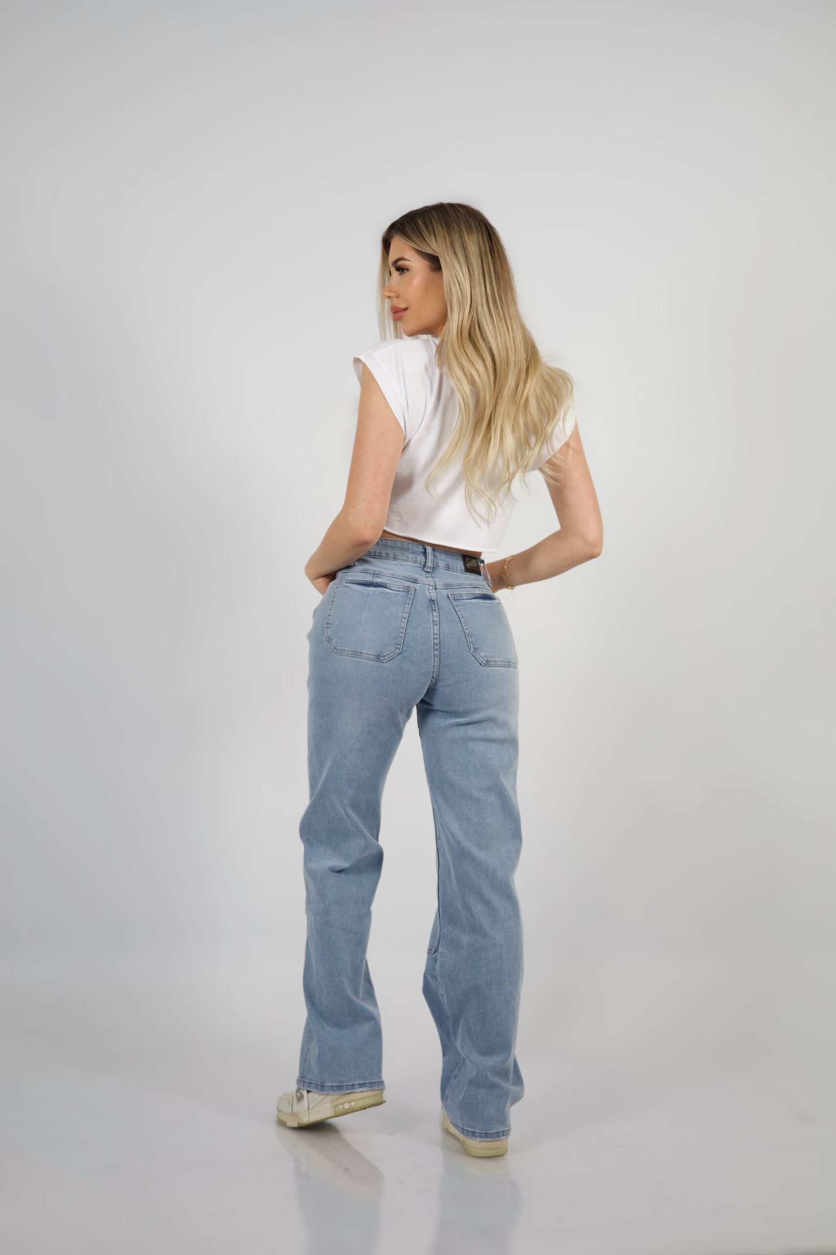 Jeans W Wide Leg Luxury Celeste - Vista 5