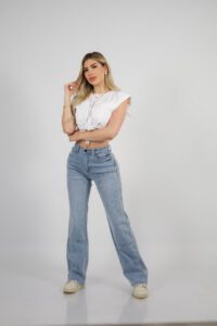 Jeans W Wide Leg Luxury Celeste