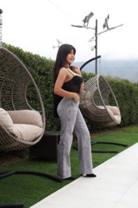 Jeans W Wide Leg Luxury Grigio