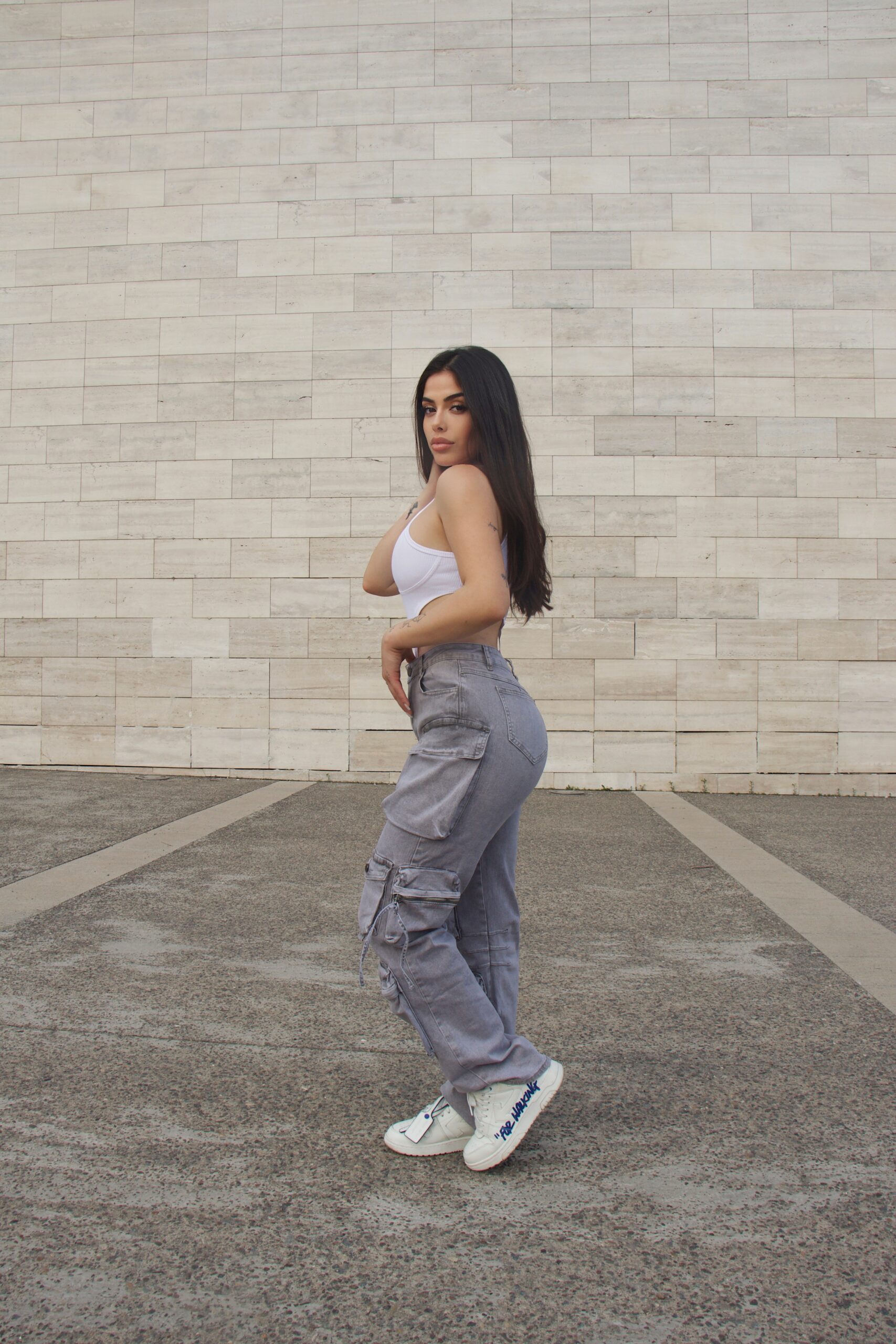 Jeans Cargo Multipocket Luxury Grigio - Vista 5