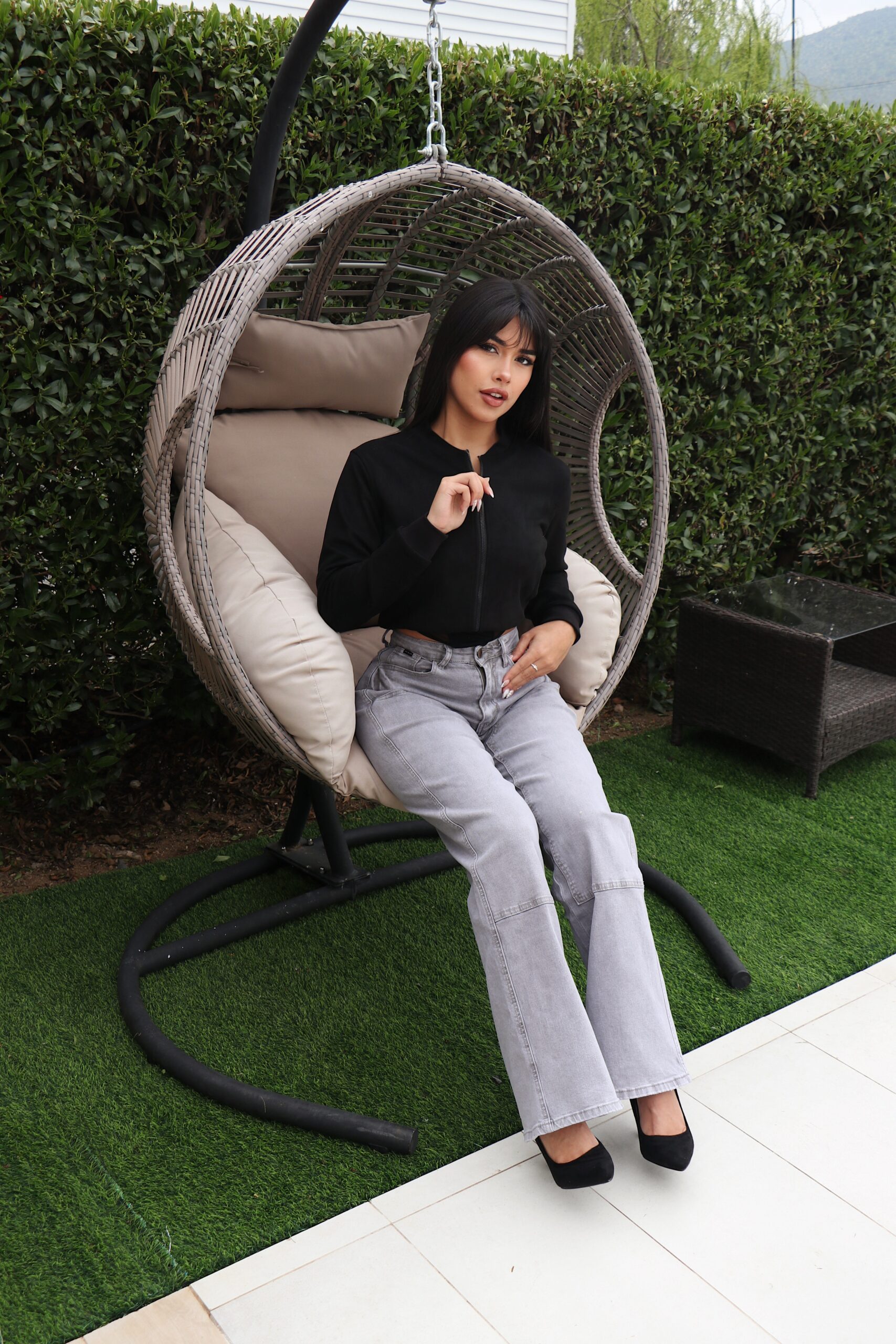 Jeans W Wide Leg Luxury Grigio - Vista 5