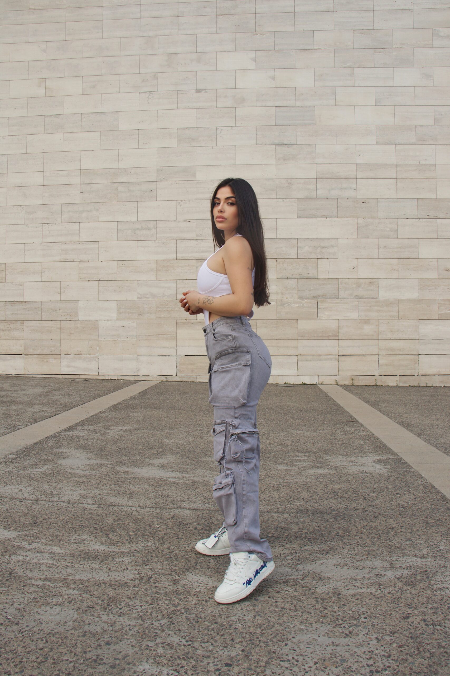 Jeans Cargo Multipocket Luxury Grigio