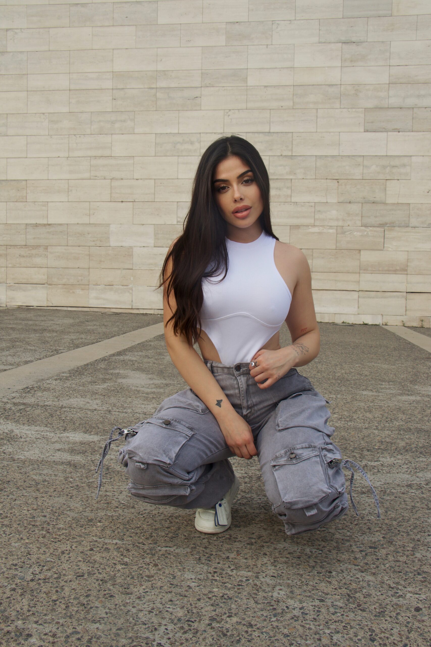 Jeans Cargo Multipocket Luxury Grigio - Vista 3