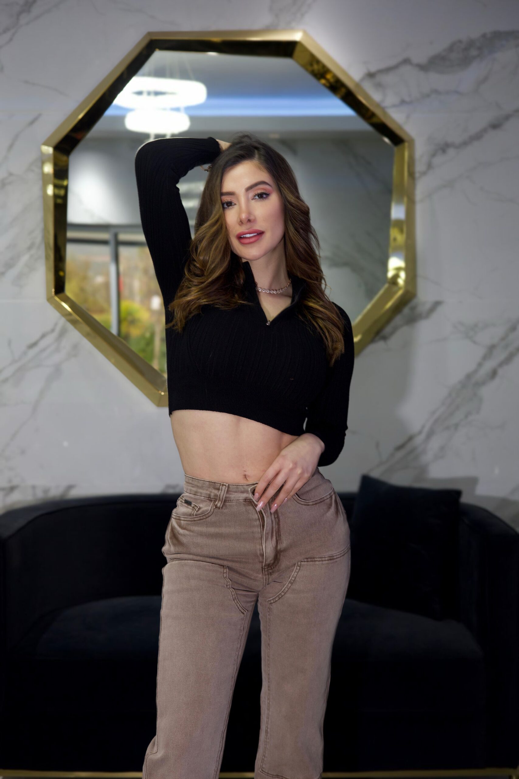 Jeans W Wide Leg Luxury Mónaco Nude - Vista 5