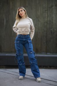 Jeans Cargo Multipocket Luxury Blue intermedio