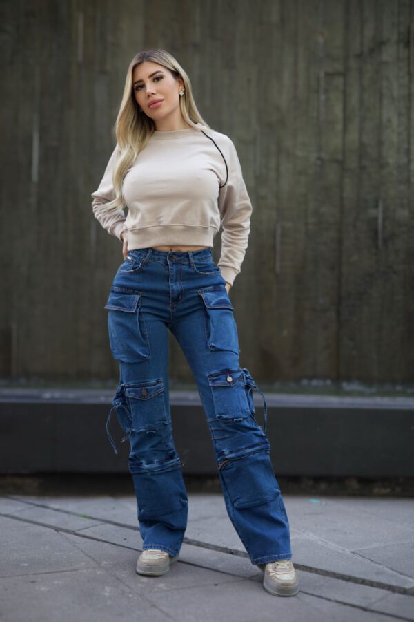 Jeans Cargo Multipocket Luxury Blue intermedio