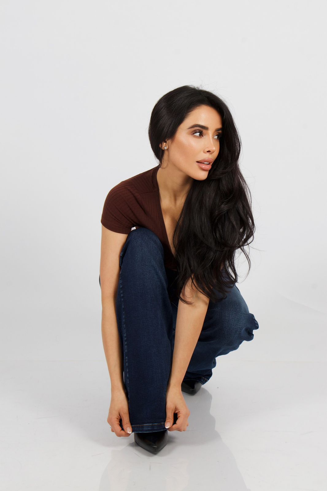 Jeans W Wide Leg Black Blue - Vista 5