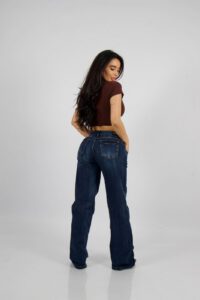 Jeans W Wide Leg Black Blue - Vista 3