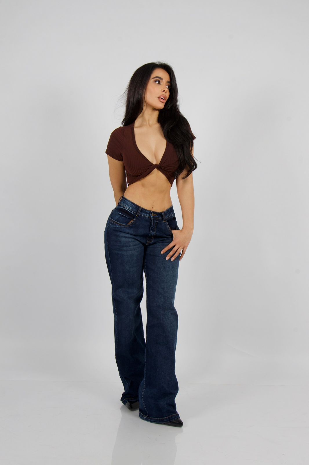 Jeans W Wide Leg Black Blue