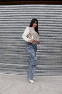 Jeans Cargo Multipocket Luxury Celeste Ice - Vista 6