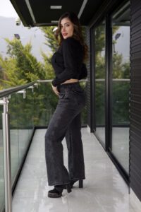 Jeans Wide Leg elite black desgastado