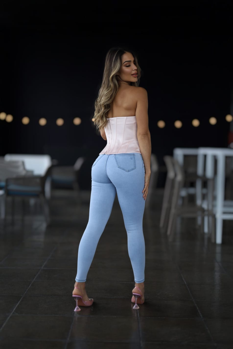 Jeans W classic celeste destroyed ice - Vista 5